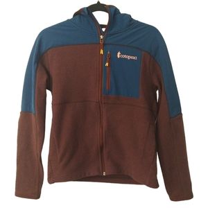 Cotopaxi Maroon and Blue Fleece Zip Hooded Jacket. XS
